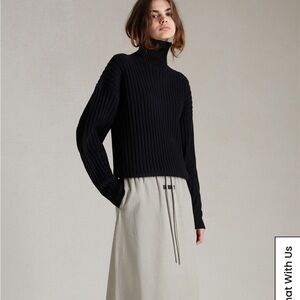 Fear of God Essentials Women's Jet Black Turtleneck Sweater - Size M